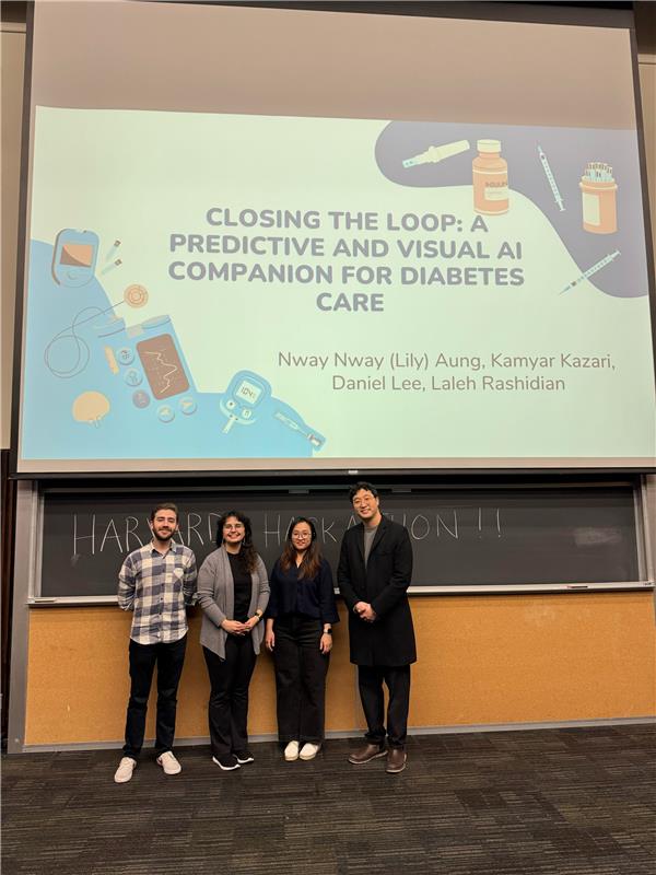 Lily's team winning the 2025 Harvard Health Systems Innovation Lab x Dalla Lana School of Public Health, University of Toronto